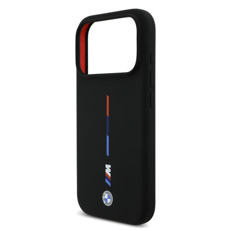 BMW BMW iPhone 17 Pro Back-Cover hul - MagSafe - Liquid Silicone - Printed Tricolor - Schwarz