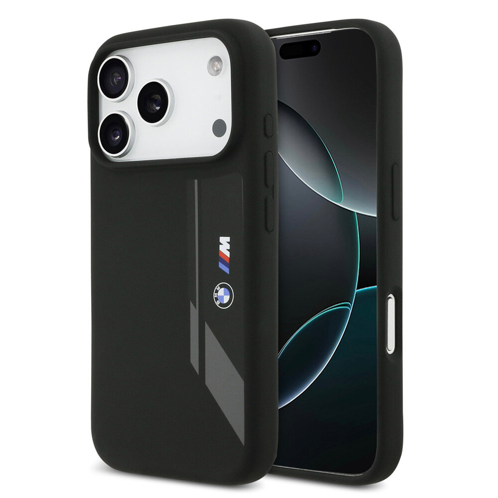 BMW BMW iPhone 17 Pro Backcover hoesje - MagSafe - Liquid Silicone - Vertical Logo - Zwart BMW BMW iPhone 17 Pro Backcover hoesje - MagSafe - Liquid Silicone - Vertical Logo - Zwart