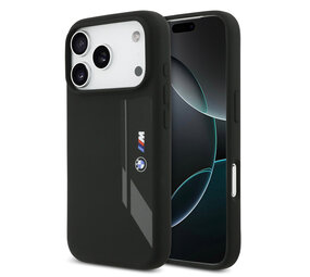 BMW BMW iPhone 17 Pro Back-Cover hul - MagSafe - Liquid Silicone - Vertical Logo - Schwarz