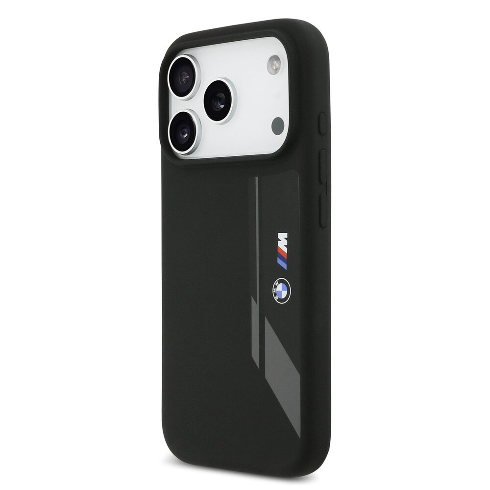 BMW BMW iPhone 17 Pro Backcover hoesje - MagSafe - Liquid Silicone - Vertical Logo - Zwart BMW BMW iPhone 17 Pro Backcover hoesje - MagSafe - Liquid Silicone - Vertical Logo - Zwart