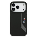BMW BMW iPhone 17 Pro/iPhone 18 Pro Coque arrière MagSafe Silicone liquide Logo vertical - Noir