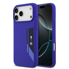 BMW iPhone 17 Pro Max Backcover hoesje - MagSafe - Liquid Silicone - Vertical Logo - Navy