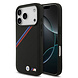 BMW BMW iPhone 17 Pro Back cover coque - Noir - MagSafe - PU Leather Case With Tricolor Slanted Stripes & Metal Logos