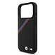 BMW BMW iPhone 17 Pro Back cover coque - Noir - MagSafe - PU Leather Case With Tricolor Slanted Stripes & Metal Logos