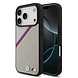 BMW BMW iPhone 17 Pro Back cover case - MagSafe - PU Leather Case With Tricolor Slanted Stripes & Metal Logos - Beige BMW BMW iPhone 17 Pro Back cover case - MagSafe - PU Leather Case With Tricolor Slanted Stripes & Metal Logos - Beige