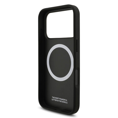 BMW BMW iPhone 17 Pro Back-Cover hul - MagSafe - PU Leather Case With Tricolor Slanted Stripes & Metal Logos - Beige