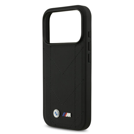 BMW BMW iPhone 17 Pro Back cover coque - Noir - MagSafe - Quilted Leather Case With Metal Logo BMW BMW iPhone 17 Pro Back cover coque - Noir - MagSafe - Quilted Leather Case With Metal Logo