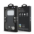BMW BMW iPhone 17 Pro/iPhone 18 Pro Handyhülle MagSafe Gestepptes Leder Metalllogo - Schwarz