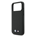 BMW BMW iPhone 17 Pro Max/iPhone 18 Pro Max Handyhülle MagSafe Gestepptes Leder Metalllogo - Schwarz