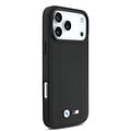 BMW BMW iPhone 17 Pro Max/iPhone 18 Pro Max Coque arrière MagSafe Cuir matelassé logo métallique - Noir