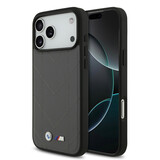 BMW BMW iPhone 17 Pro Max Back cover coque - Gris - MagSafe - Quilted Leather Case With Metal Logo BMW BMW iPhone 17 Pro Max Back cover coque - Gris - MagSafe - Quilted Leather Case With Metal Logo