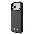 BMW BMW iPhone 17 Pro Max/iPhone 18 Pro Max Handyhülle MagSafe Gestepptes Leder Metalllogo - Grau