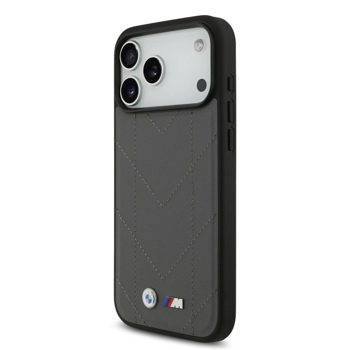 BMW BMW iPhone 17 Pro Max Backcover hoesje - MagSafe - Quilted Leather Case With Metal Logo - Grijs, foto 2 van 6