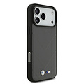 BMW BMW iPhone 17 Pro Max/iPhone 18 Pro Max Handyhülle MagSafe Gestepptes Leder Metalllogo - Grau