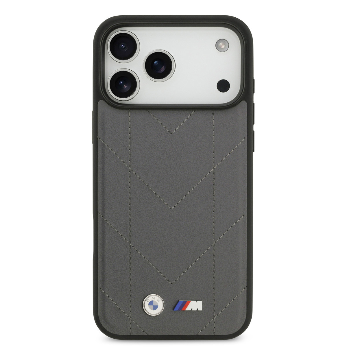 BMW BMW iPhone 17 Pro Max Backcover hoesje - MagSafe - Quilted Leather Case With Metal Logo - Grijs, foto 3 van 6