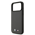 BMW BMW iPhone 17 Pro Max/iPhone 18 Pro Max Coque arrière MagSafe Cuir matelassé logo métallique - Gris