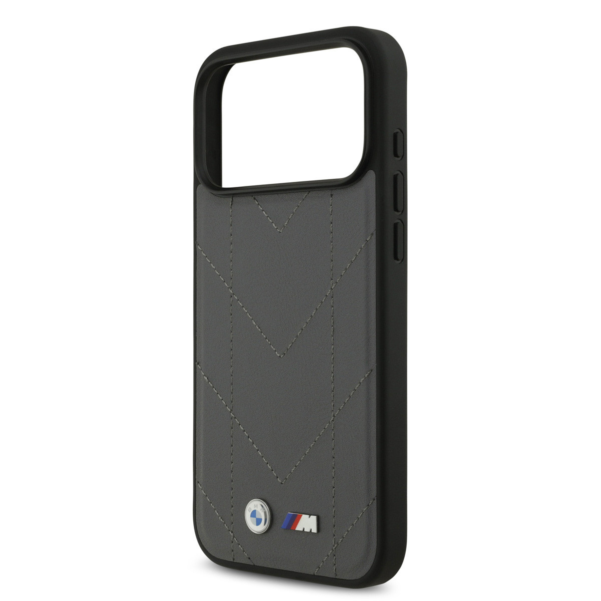 BMW BMW iPhone 17 Pro Max Backcover hoesje - MagSafe - Quilted Leather Case With Metal Logo - Grijs, foto 5 van 6