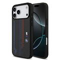 BMW BMW iPhone 17 Pro Max/iPhone 18 Pro Max Coque arrière MagSafe Kevlar imprimé tricolore logos métalliques - Noir
