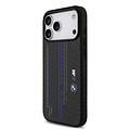 BMW BMW iPhone 17 Pro Max/iPhone 18 Pro Max Handyhülle MagSafe Kevlar Trikolore-Aufdruck Metalllogos - Schwarz