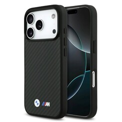 BMW iPhone 17 Pro Max/iPhone 18 Pro Max Coque arrière MagSafe Kevlar logos métalliques - Noir