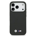 BMW BMW iPhone 17 Pro Max/iPhone 18 Pro Max Coque arrière MagSafe Kevlar logos métalliques - Noir