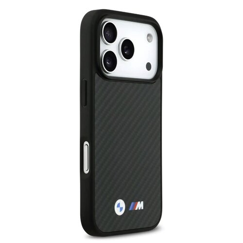 BMW BMW iPhone 17 Pro Max/iPhone 18 Pro Max Coque arrière MagSafe Kevlar logos métalliques - Noir