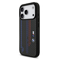 BMW BMW iPhone 17 Pro/iPhone 18 Pro Coque arrière MagSafe Kevlar imprimé tricolore logos métalliques - Noir