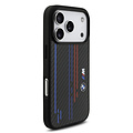 BMW BMW iPhone 17 Pro/iPhone 18 Pro Coque arrière MagSafe Kevlar imprimé tricolore logos métalliques - Noir