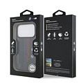 BMW BMW iPhone 17 Pro/iPhone 18 Pro Coque arrière MagSafe Kevlar imprimé tricolore logos métalliques - Noir