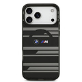 BMW BMW iPhone 17 Pro Max/iPhone 18 Pro Max Coque arrière MagSafe IML Motif à lignes - Noir