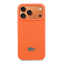 Lacoste Lacoste iPhone 17 Pro Max/iPhone 18 Pro Max Coque arrière MagSafe Logo Petit Piqué iconique - Orange