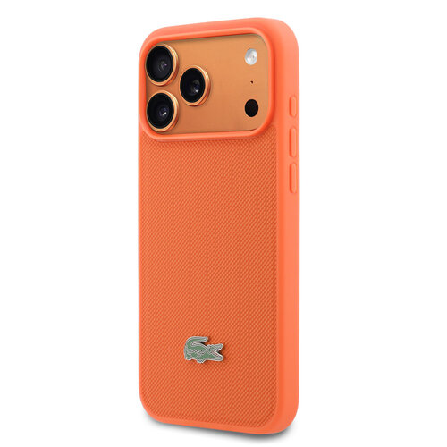 Lacoste Lacoste iPhone 17 Pro Max/iPhone 18 Pro Max Coque arrière MagSafe Logo Petit Piqué iconique - Orange