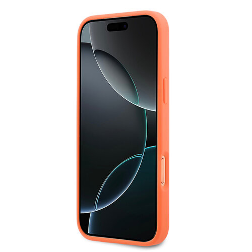 Lacoste Lacoste iPhone 17 Pro Max/iPhone 18 Pro Max Coque arrière MagSafe Logo Petit Piqué iconique - Orange