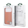Lacoste Lacoste iPhone 17 Pro Max/iPhone 18 Pro Max Coque arrière MagSafe Logo Petit Piqué iconique - Orange