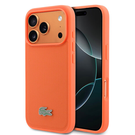 Lacoste Lacoste iPhone 17 Pro Backcover hoesje - MagSafe - Iconic Petit Pique Logo - Oranje Lacoste Lacoste iPhone 17 Pro Backcover hoesje - MagSafe - Iconic Petit Pique Logo - Oranje