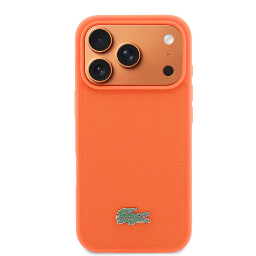 Lacoste Lacoste iPhone 17 Pro/iPhone 18 Pro Back Cover MagSafe Iconic Petit Piqué Logo - Orange