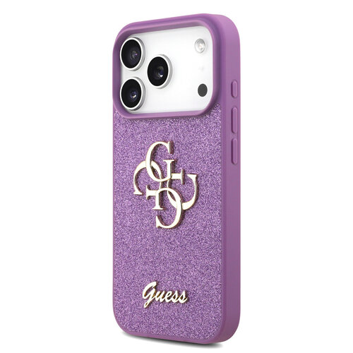 Guess Guess iPhone 17 Pro/iPhone 18 Pro Coque arrière Grand motif 4G Finition à paillettes fixes - Lilas