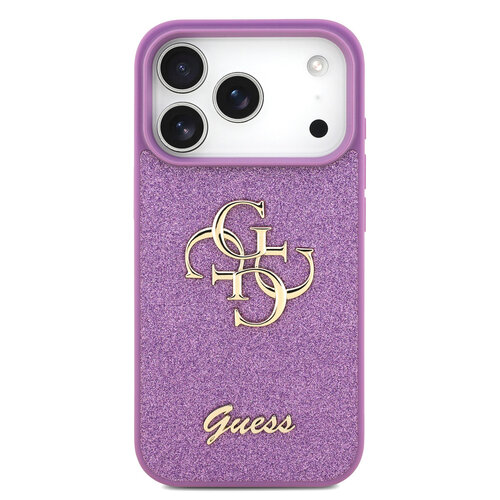Guess Guess iPhone 17 Pro/iPhone 18 Pro Coque arrière Grand motif 4G Finition à paillettes fixes - Lilas