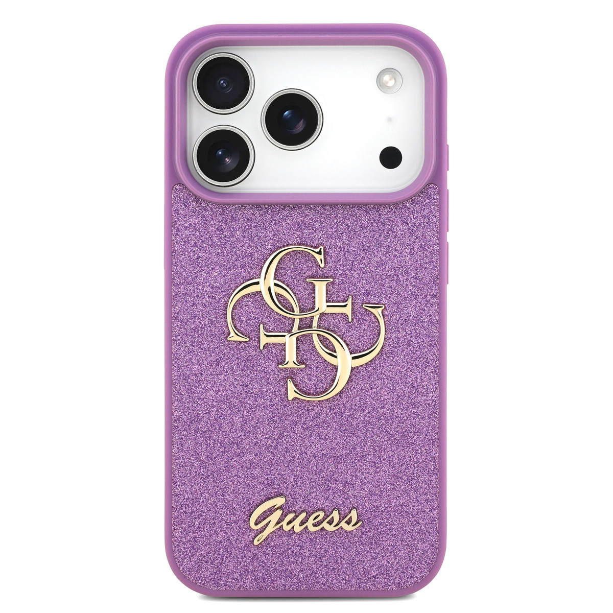 Guess Guess iPhone 17 Pro Backcover hoesje - Big 4G - Fixed Glitter - Lila, foto 3 van 6