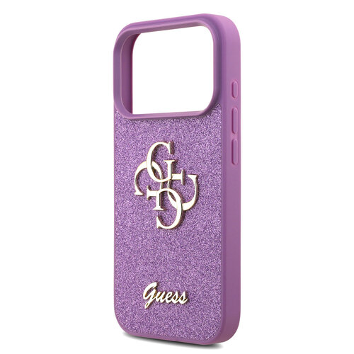 Guess Guess iPhone 17 Pro/iPhone 18 Pro Coque arrière Grand motif 4G Finition à paillettes fixes - Lilas
