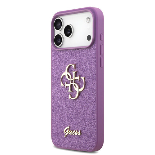 Guess Guess iPhone 17 Pro Max/iPhone 18 Pro Max Coque arrière Grand motif 4G Finition à paillettes fixes - Lilas