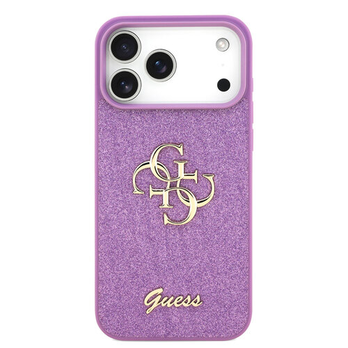Guess Guess iPhone 17 Pro Max/iPhone 18 Pro Max Coque arrière Grand motif 4G Finition à paillettes fixes - Lilas