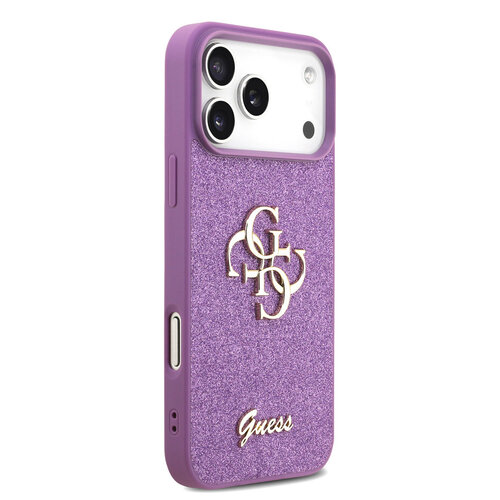 Guess Guess iPhone 17 Pro Max/iPhone 18 Pro Max Coque arrière Grand motif 4G Finition à paillettes fixes - Lilas