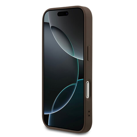 Guess Guess iPhone 17 Pro Back-Cover hul - MagSafe - Small 4G & Classic Metal Logo - Braun