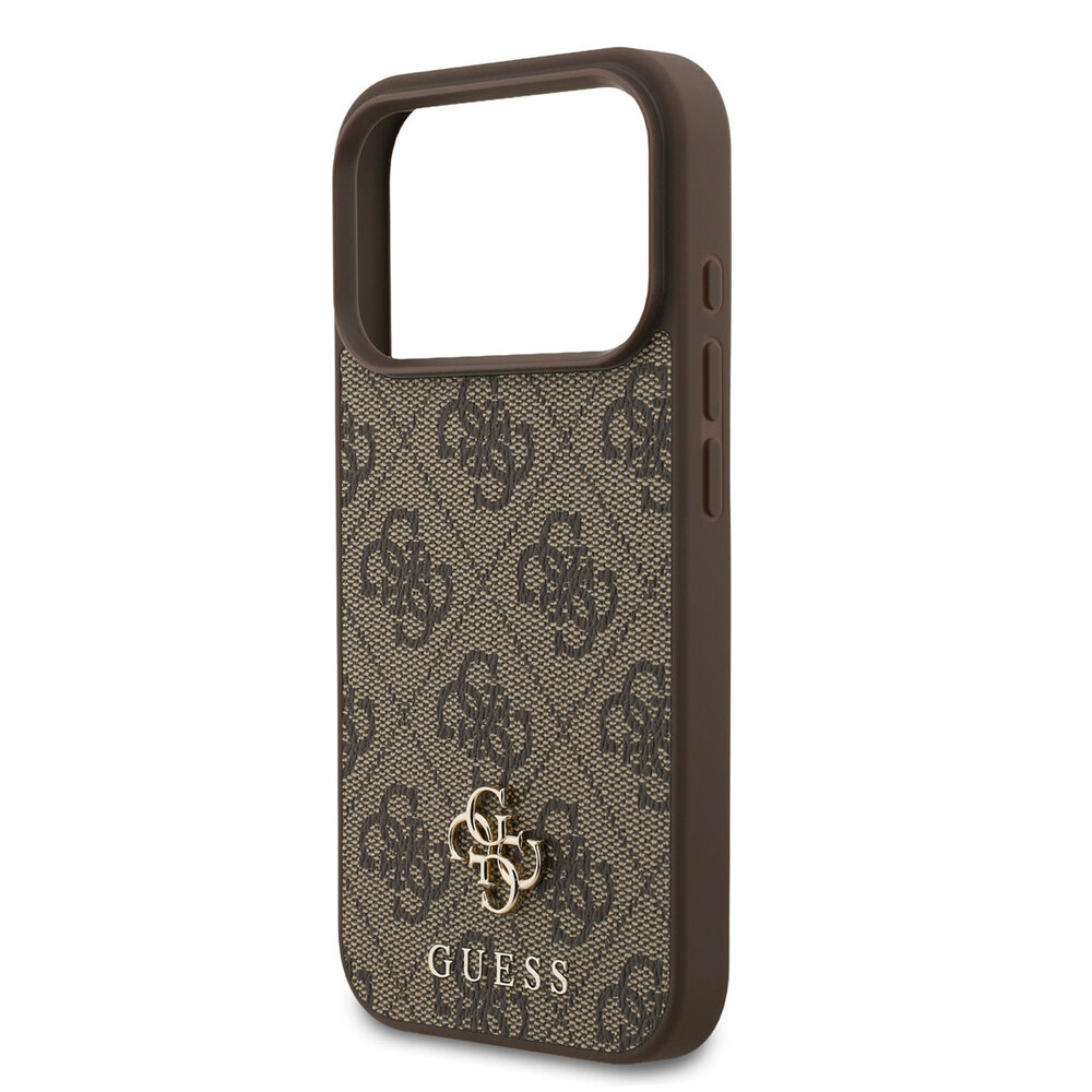 Guess Guess iPhone 17 Pro Back cover coque - Marron - MagSafe - Small 4G & Classic Metal Logo