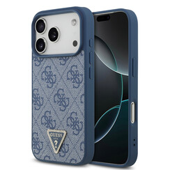 Guess iPhone 17 Pro Backcover hoesje - MagSafe - 4G Triangle Logo - Blauw