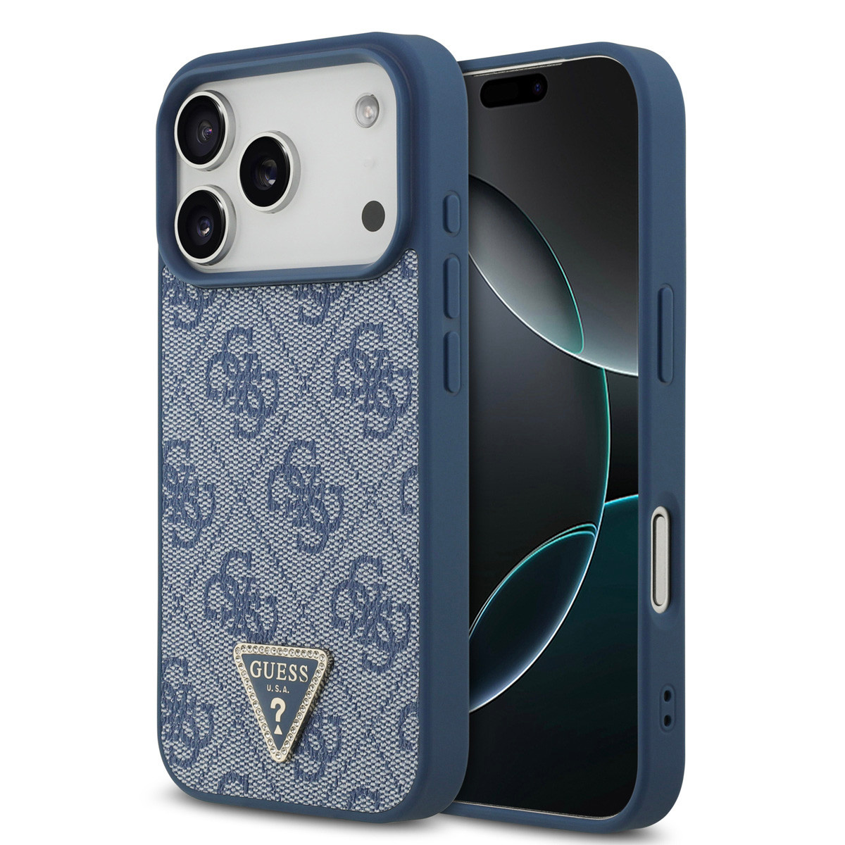 Guess Guess iPhone 17 Pro Backcover hoesje - MagSafe - 4G Triangle Logo - Blauw