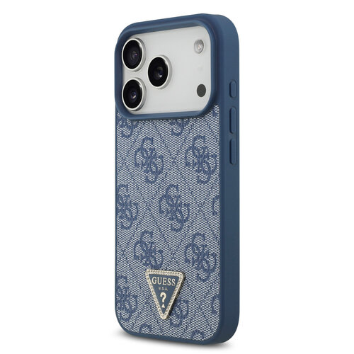 Guess Guess iPhone 17 Pro/iPhone 18 Pro Coque arrière MagSafe 4G logo triangulaire - Bleu