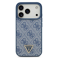 Guess Guess iPhone 17 Pro/iPhone 18 Pro Coque arrière MagSafe 4G logo triangulaire - Bleu