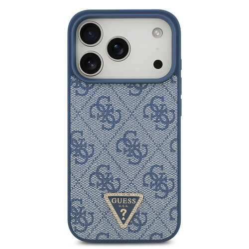 Guess Guess iPhone 17 Pro/iPhone 18 Pro Coque arrière MagSafe 4G logo triangulaire - Bleu